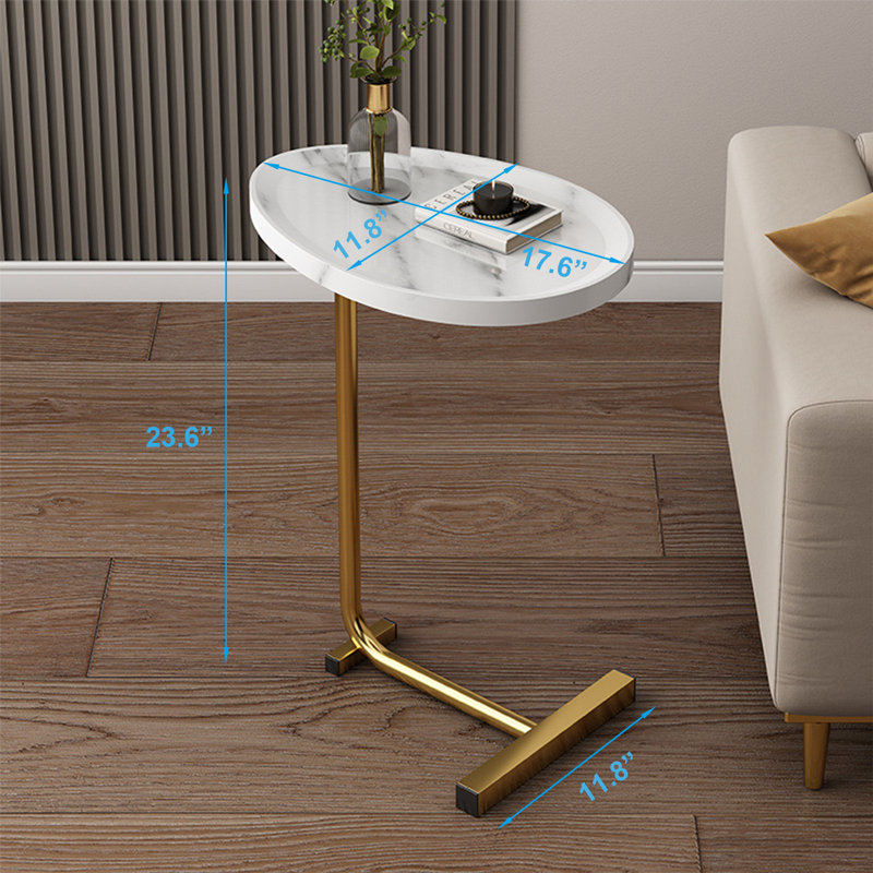 Ensemble de tables de bout Marjut, Or, Blanc