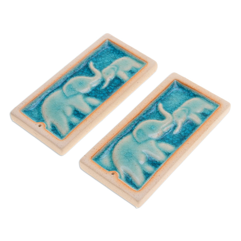 Porte-encens en céramique (paire) Novica