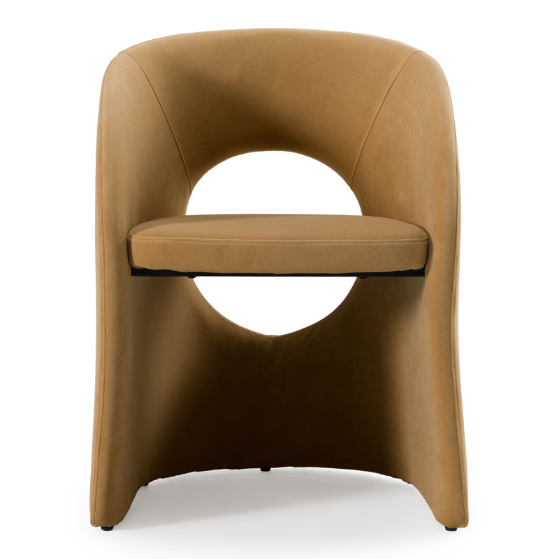 Chaise avec accoudoirs entièrement rembourrée Hama, Brun clair