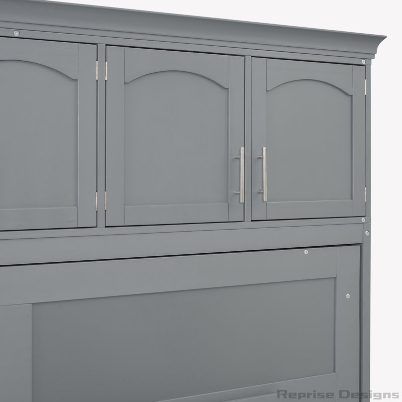 Lit escamotable mural avec armoires Murphy, Gris