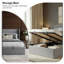 Cadre de lit Aykah Zir avec rangement relevable, Heaboard rembourré, cadre de lit Meta avec rangement Hydrualic, aucun sommier requis, design moderne-121187813-121187814