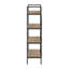 Bibliothèque à 4 niveaux avec finition en stratifié aspect bois, taupe