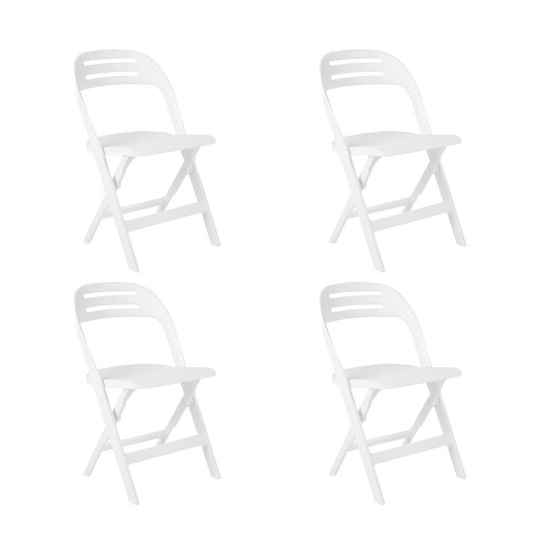Chaise pliante en plastique Drevaughn, Blanc