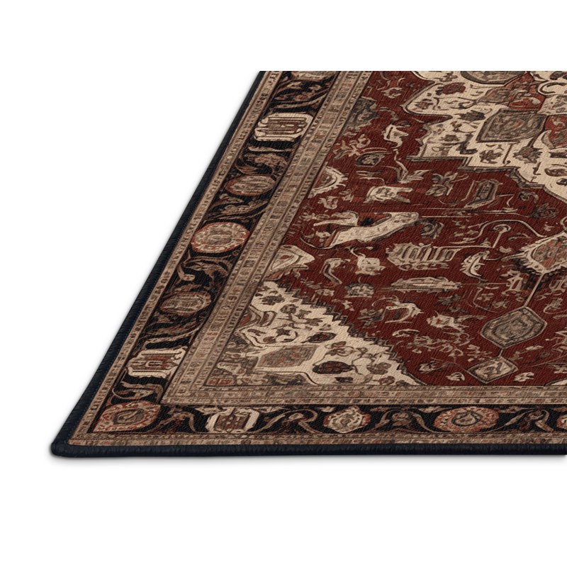 Machine Washable Persian Brown Area Rug, Rectangle 2' x 3'