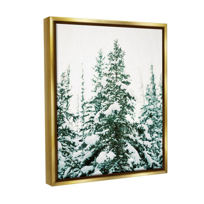 «Woodland Fir with Snow Floater Frame» par Justine Milton sur