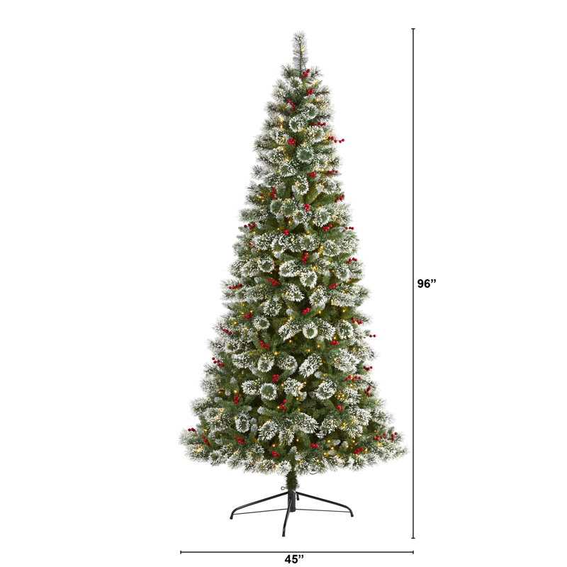 Lighted Artificial Christmas Tree, 8' H