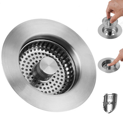 Stainless Steel 3 In 1 Kitchen Sink Drain Strainer For US Standard 3-1/2" Drain