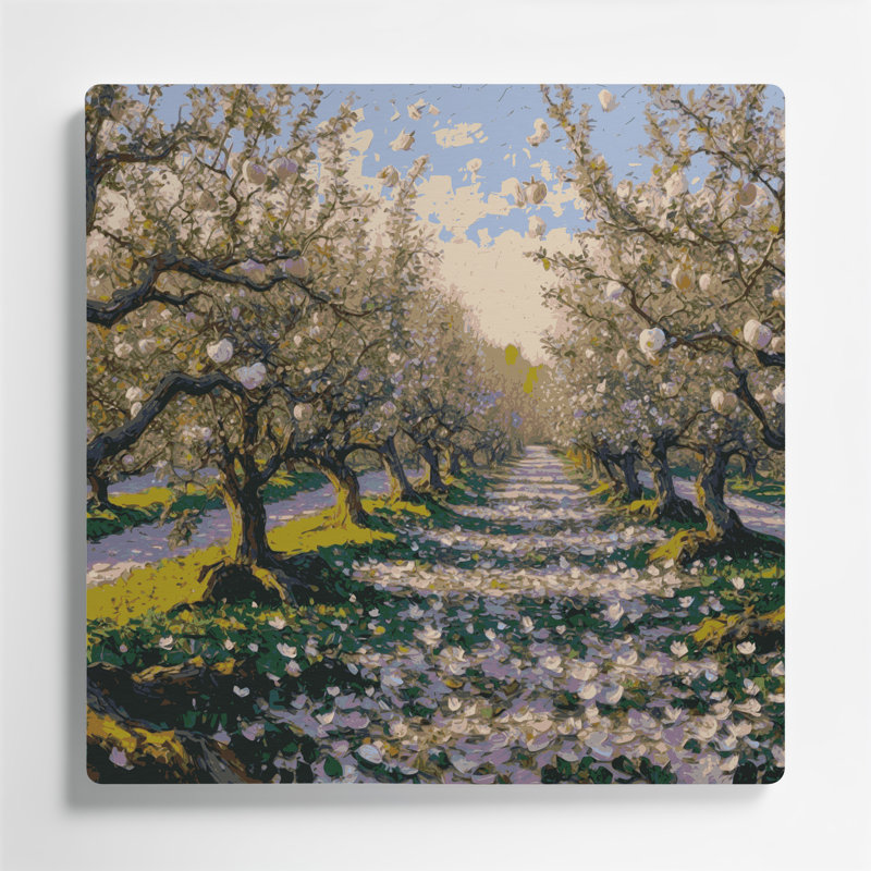 «Thanksgiving Apple verchard», art mural en métal brun, H 12 po x l 12 po x P 0,05 po