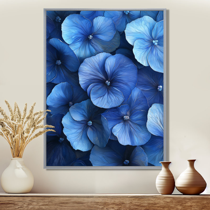 Beckham - reproduction d'art sur toile florale, H 32 po x l 24 po, Impression encadrée flottante, Argent argent