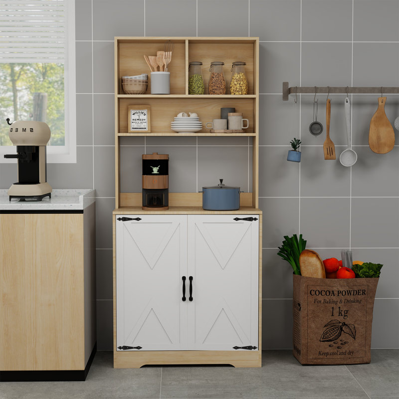 Kichen Pantry Storage Cabinet With Microwave Shelf
