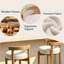 Ensemble de 2 tabourets de bar en chenille, hauteur de comptoir, pieds en bois-707000729