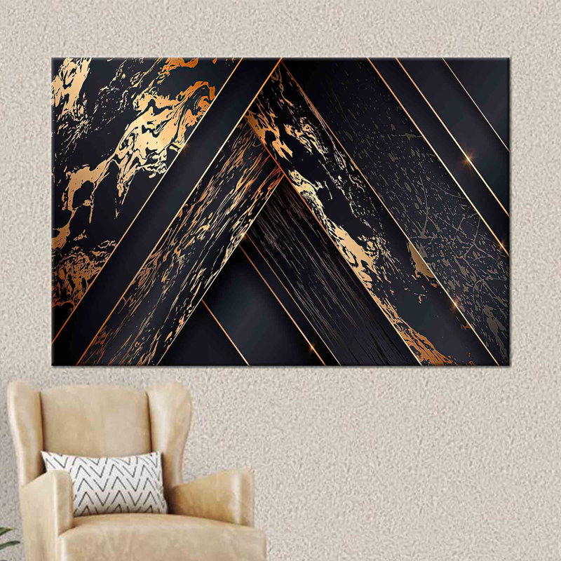 Abstract Wall Art Ideal for Modern Home Decor Featuring a Stylish Gold Poster Print With Luxury Finish Perfect for Living Room and Office Spaces