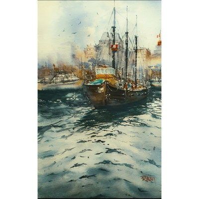 Port de Halifax | Aquarelle sur papier | Par Subhadra Sarkar