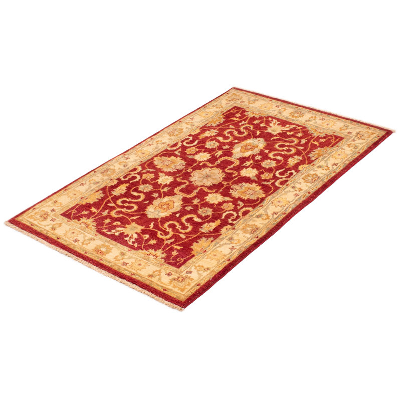 Tapis unique en laine noué à la main 4 pi 1 po x 6 pi 3 po nouvel âge Millerton