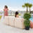 Big Joe Solvana Outdoor Patio Furniture Set, Performance Linen Weather-Resistant Fabric, 3 Piece Sectional, Sunlit Cream-128785054-126078287