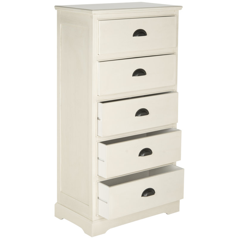 Commode 5 tiroirs Pr lingerie, Blanc