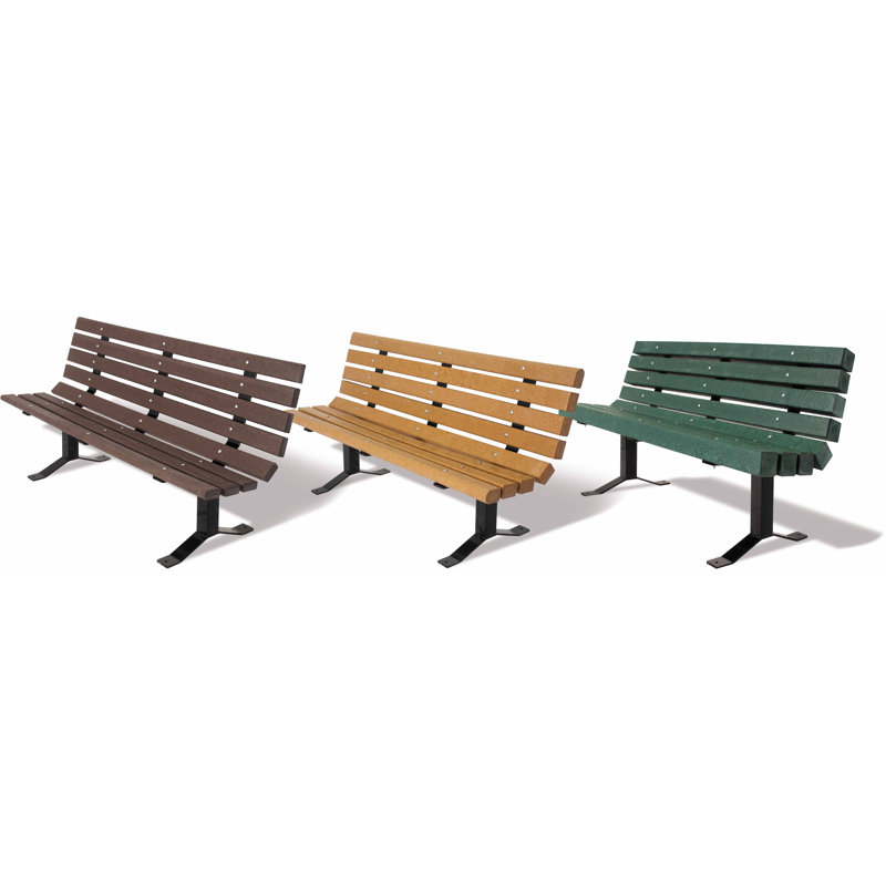 Banc de parc en plastique Witherspo, Gris, 72 po (planches 4 x 4)