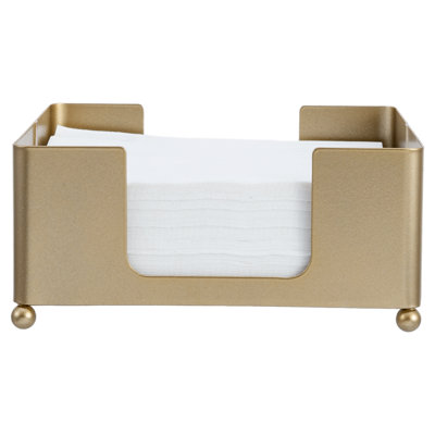 Porte-serviettes carré en papier doré