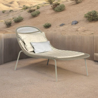 Chaise longue d'extérieur en tissu