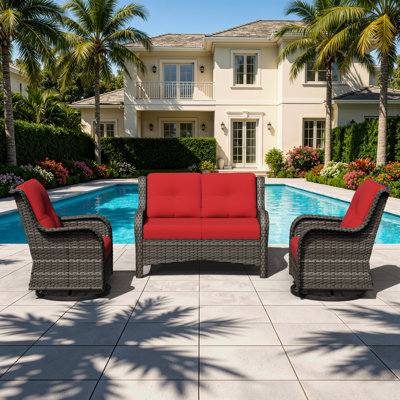 4 Sets Outdoor Patio Cushion, 4 Seat & 4 Back Cushion with 6 Optional Colors