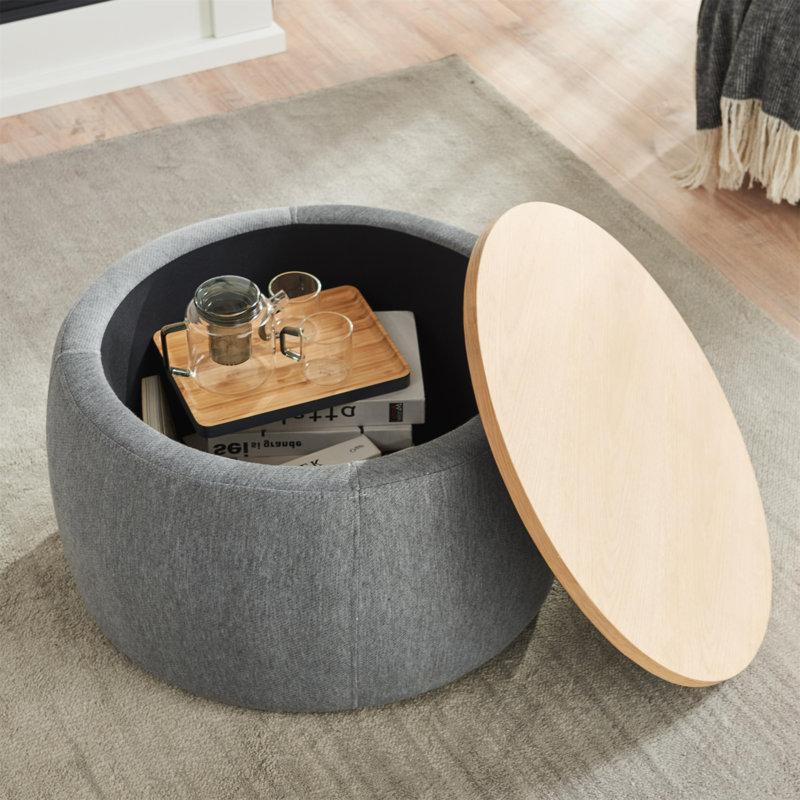 Mylo Single Coffee Table, Gray, Oak Wood