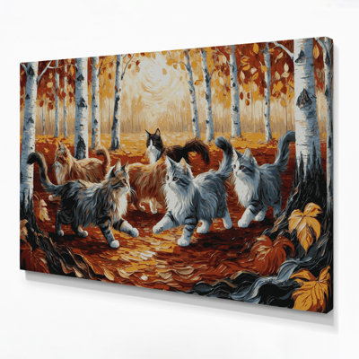 Cats Ussuri, art mural sur toile brune