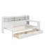 Lit de jour simple avec tablettes de rangement, tiroirs et bureau d'étude-99473577