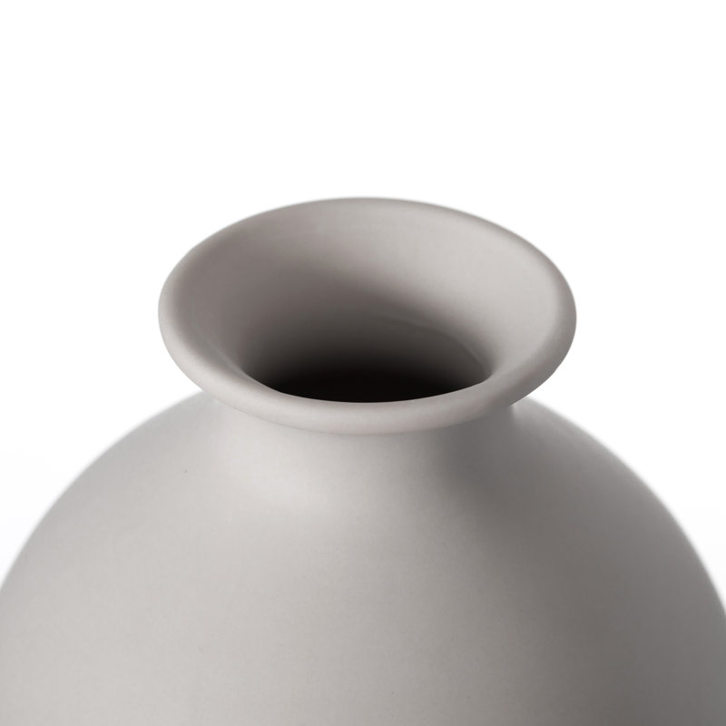Steriana Ceramic Table Vase, 5" H x 5.5" W x 5.5" D, White
