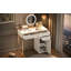 Meuble-lavabo de 31,5 po avec miroir éclairé, coiffeuse de luxe avec 2 tiroirs et 1 armoire, 3 modes d'éclairage disponibles pour la chambre à coucher