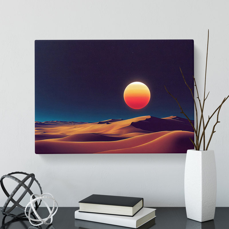 Pleasant Desert Sunset - Wrapped Canvas Print, 35cm H x 50cm W x 3cm D