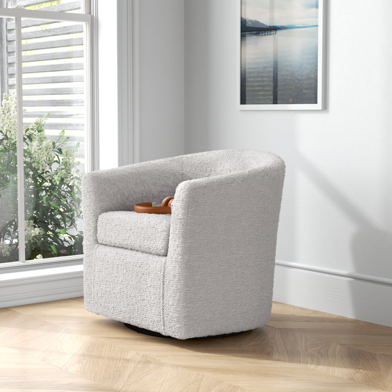 Asefa Upholstered Swivel Barrel Chair