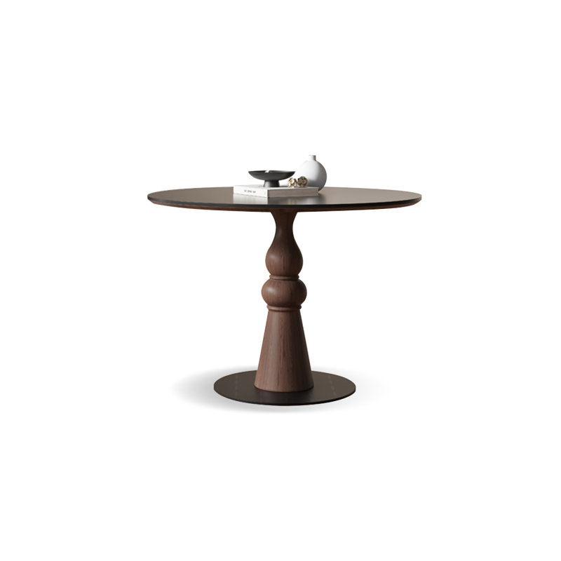 Table de salle à manger en noyer noir, Noir, H 29,53 po x L 31,5 po x l 31,5 po, Noir noyer