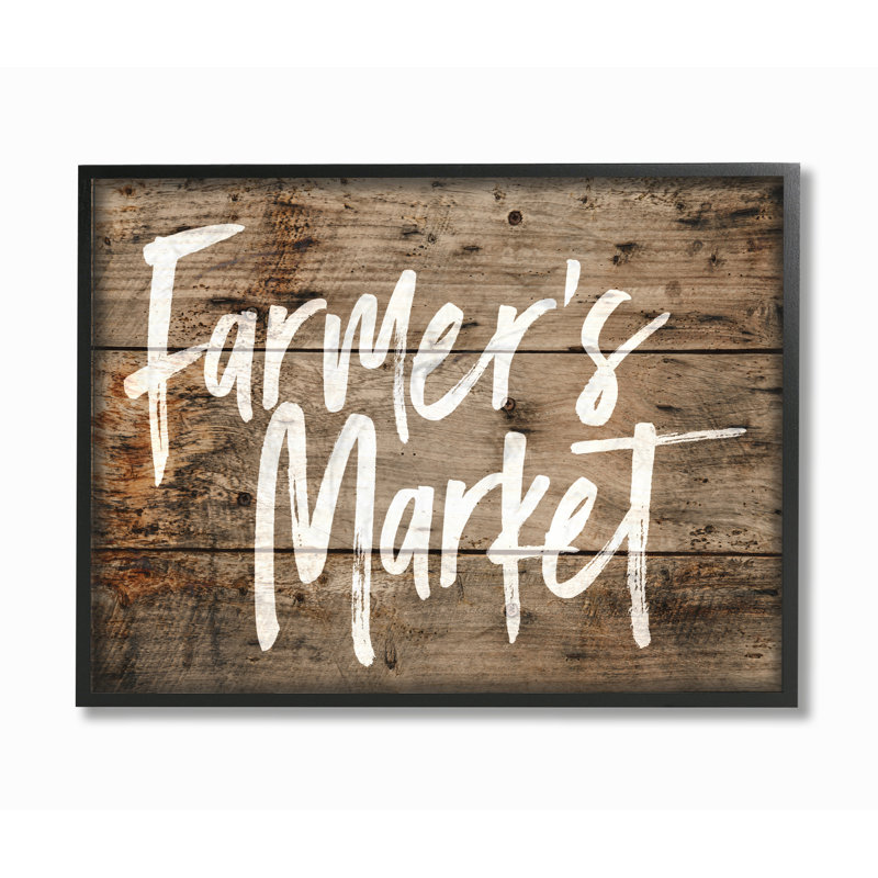 « agriculteur du marché », reproduction d’art textuel, H 16 po x l 20 po, Giclée encadrée noir minuit