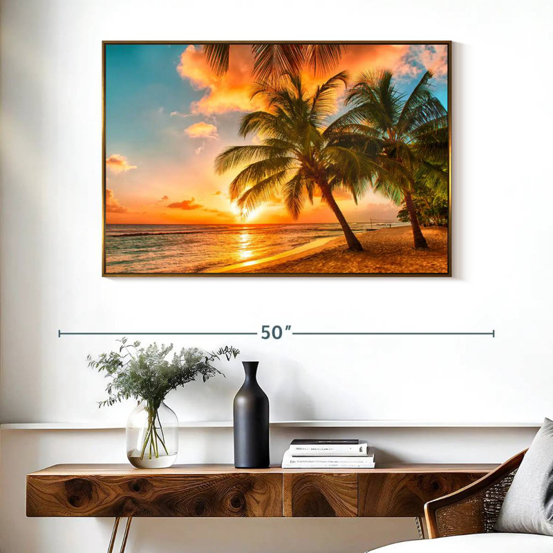 Barbade, Cadre flottant doré, 40 po x 27 po
