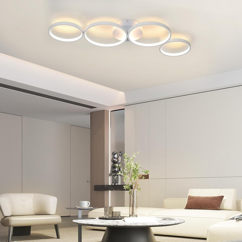 LED Semi Flush Mount, White