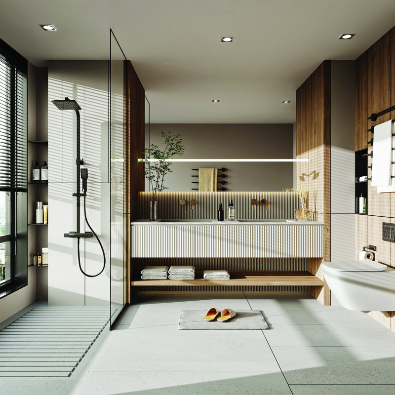 Pomme de douche double Liri Rain, Noir
