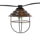 Kennell Electric Café String Lights with 10 Bronze Metal Shades