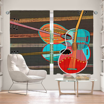 Paire de rideaux obscurcissant avec passe-tringle Delaughter Room