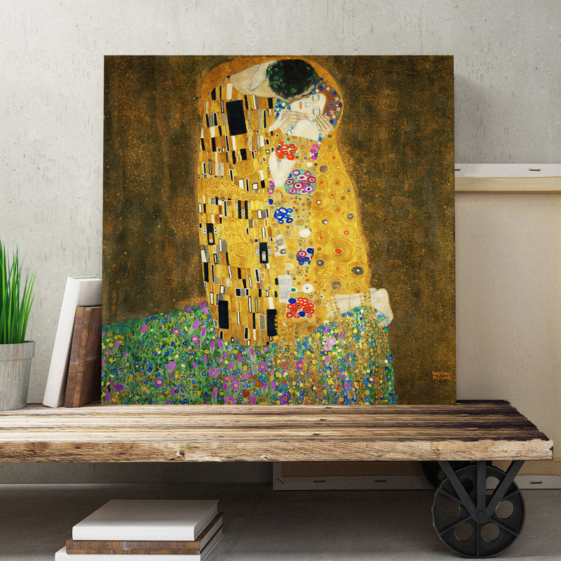 The Kiss by Gustav Klimt - Wrapped Canvas, 76cm H x 76cm W