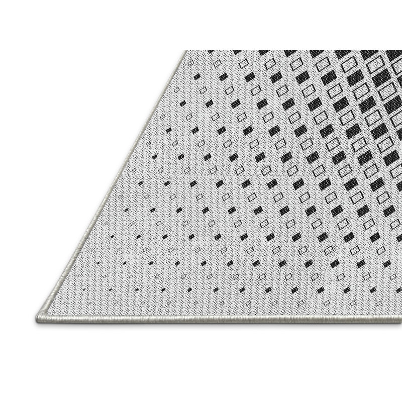 Tapis gris/zone noire à motifs, Rectangle 2 pi x 5 pi