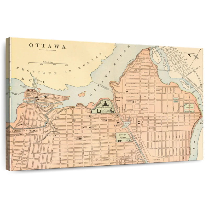 Carte de Ottawa, H 24 po x l 36 po