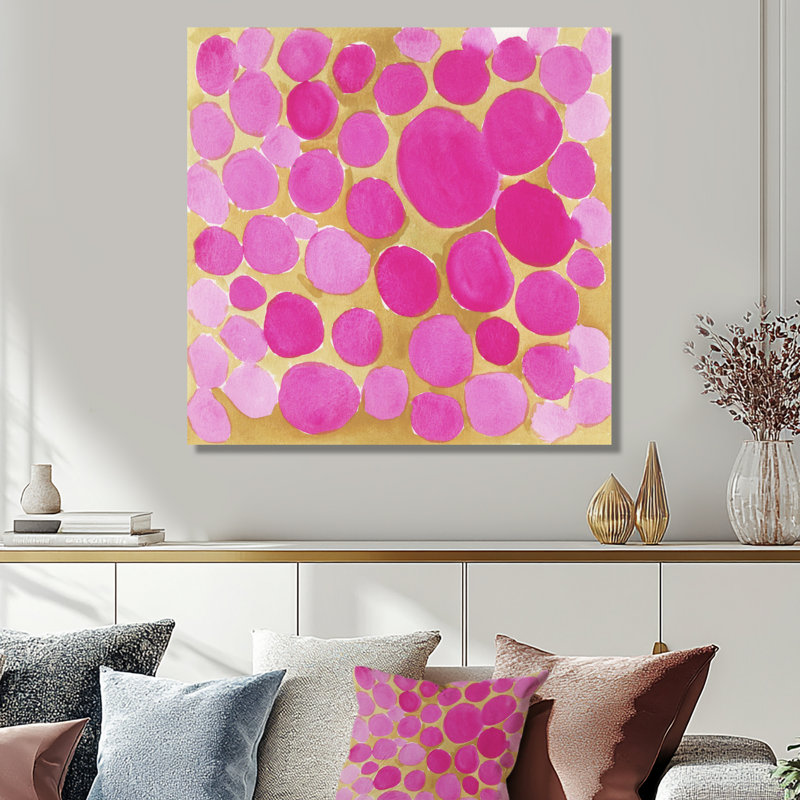 Impression sur toile pierre caillou, reproduction nature zen rose - cailloux roses, H 16 po x l 16 po, Toile tendue
