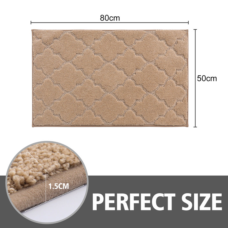 Non-Slip Geometric Doormat, 50.8cm W x 81.3cm L, Beige