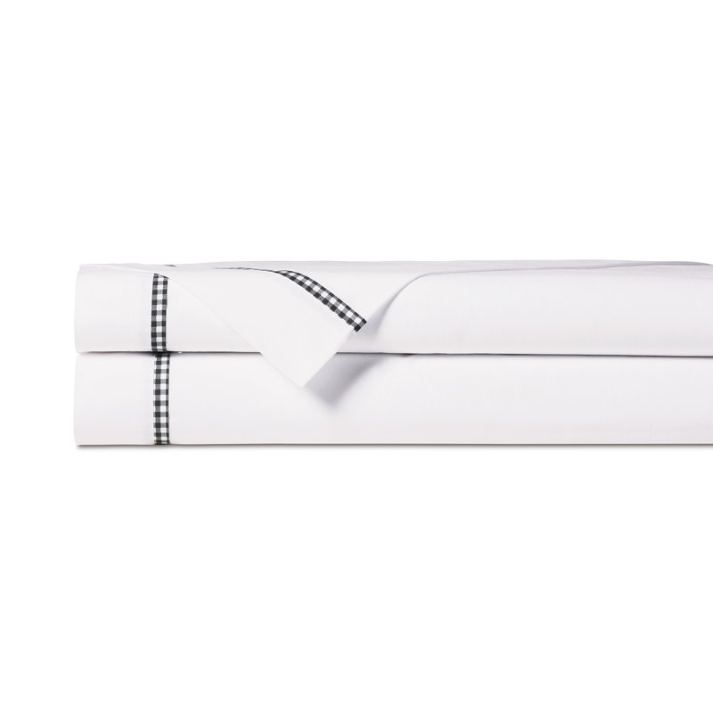 Malaya Egyptian Cotton Percale Flat Sheet, Black, Twin Flat Sheet