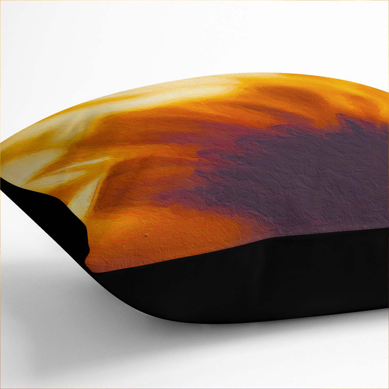 Petals of a Flower Cushion with Filling, 55cm H x 55cm W x 20cm D, Black
