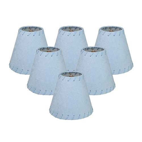 Abat-jour de lustre en faux suède avec garniture Whipstich RDI, H 5,5 po x l 6 po x P 6 po, Bleu