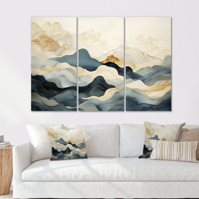 «Majestic Mountain Peaks VI - Landscape Mountains», ensemble d'art mural sur toile, H 28 po x l 36 po x P 1 po, Toile tendue