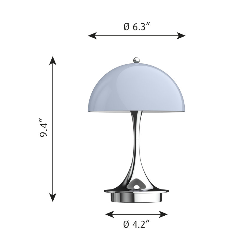 Panthella 160 Portable, Gray, 2.5W, Chrome