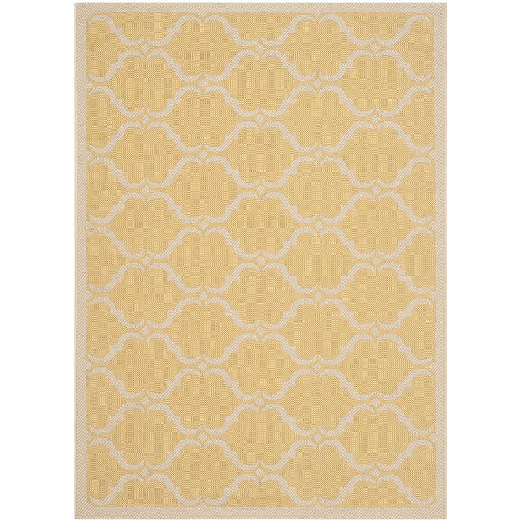 Arneshia Geometric Yellow/Beige Area Indoor/Outdoor Area Rug