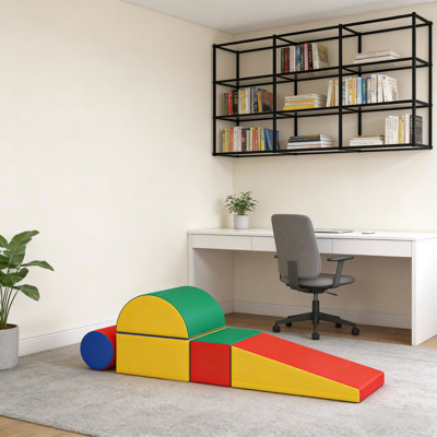 5 activités de rampe d'escalade en mousse pour une salle de classe idéale, mousse haute densité, coordination œil-main, glissade 12 blocs empilables de 36 mois, bâtiment éducatif, similicuir, sans assemblage,